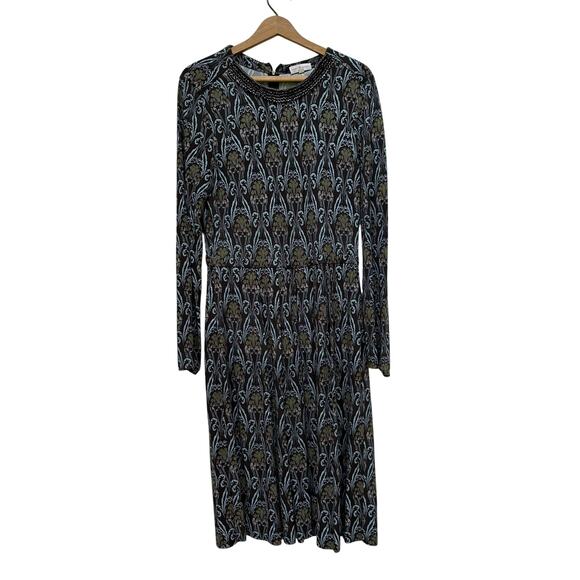Tory Burch Printed Embellished Neckline Dress - Size L - Picture 1 of 7